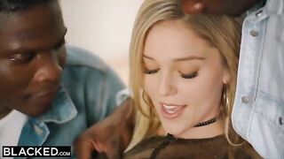 Blonde beauty Kali Rose gets fucked by six BBCs in BLACKED scene