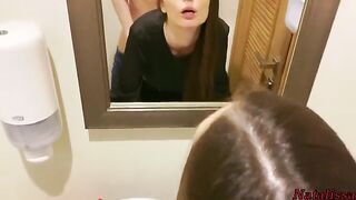 Natalissa got her cunt squeezed in the restaurant's toilet on the first date