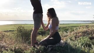 Fit girl is getting fucked outdoors during training