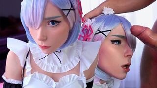 Kawaii Maid Cosplay Gives Deepthroat Blowjob to Her Boss in POV Style