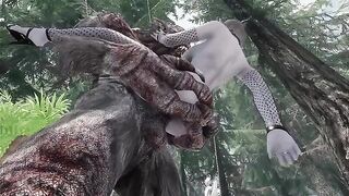 Dark Elf Fucks with a Troll in a Steamy Skyrim Scene