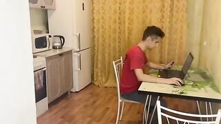 The computer broke down and a friend came to repair it, and the girl was left without underwear