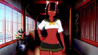 A hot succubus is fucking with the player in POV style