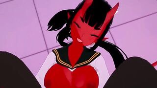 A hot succubus is fucking with the player in POV style