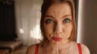 My stepsister messed with me, so I made a record cum on her face