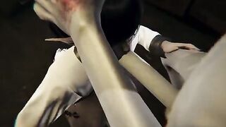 A busty girl gets fucked after the SCP-096 containment breach in 3D
