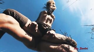Skinny teen Mia Bandini gets fucked outdoors hard