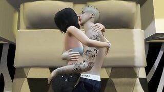 3D Hentai - Justin & Selena sex simulation with intense passion