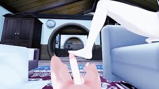 Foot job with the captivating Lumine from Genshin Impact - Anime Feet Fap Challenge