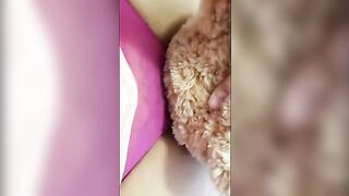 Girl gets slutty, starts teddy bear humping session