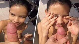 The hottest Thai babe Lilly gets her pussy railed hard by a huge cock