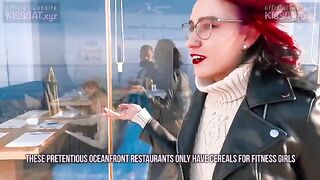 Kiss Cat love Breakfast with Sausage - Outdoor sex with Russian student and public agent