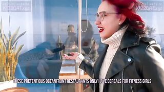 Kiss Cat love Breakfast with Sausage - Outdoor sex with Russian student and public agent