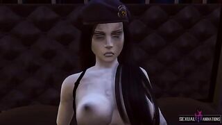 Ada Wong from Resident Evil gets captured and fucked by a zombie police girl