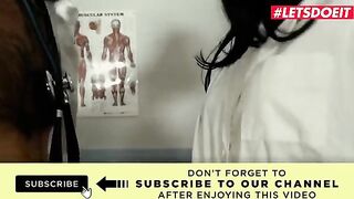 Two petite teens get fucked by horny doctor in a steamy threesome