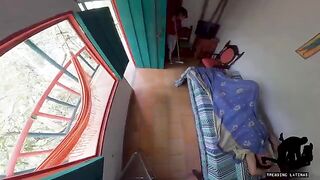 A cute girl is fucking with a guy from the hostel