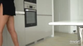 Step mom caught step son jerking off and helps him to cum quick