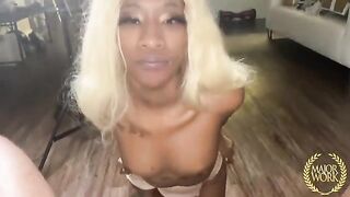 Mini Stallion, 4'4" Ebony star, takes on intense hardcore action