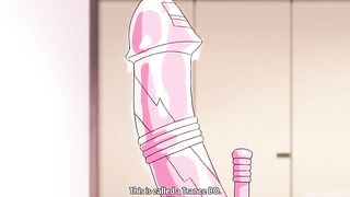 A hot girl in hentai gets her pussy railed by two guys