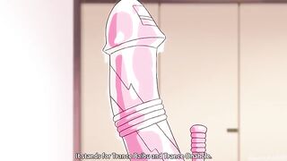 A hot girl in hentai gets her pussy railed by two guys