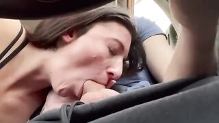 A couple engages in oral sex right on the public road