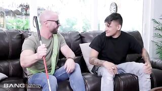 A blind man tricks Vienna Black into having rough sex on the street