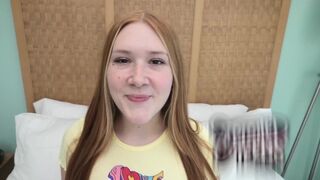 Redhead teen with freckles and red pubic hair gets fucked