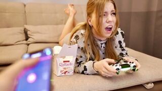 Kisankanna got cum on her face for protecting her man’s dick, then she gave a deepthroat blowjob