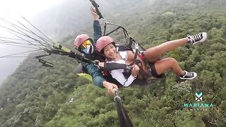 Colombian actress Mariana Martix squirts while paragliding, showcasing her daring side