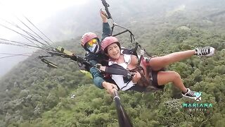 Colombian actress Mariana Martix squirts while paragliding, showcasing her daring side