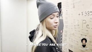 The sexy blonde got her husband to watch as she sucked the neighbor's dick