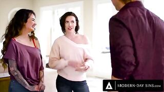 Casey Calvert and Arabelle Raphael share boyfriend's huge dick