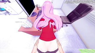 Shikimori Micchon gets her pussy filled with cock in a hentai scene