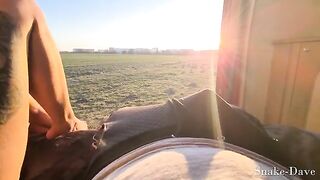 A couple is having fun in their camper on the open road