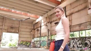 Hot casting with big tits blonde Verena Maxima on the street