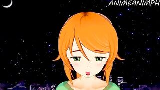 Minecraft Alex gets her pussy full of cum in a hot hentai scene