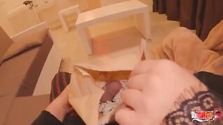 He put his dick in the popcorn for a sexy stepmom