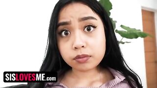 The lucky guy fucks his stepsister to keep her secret, a taboo thrill