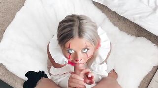 A little crazy bitch gave me a blowjob before the Halloween party