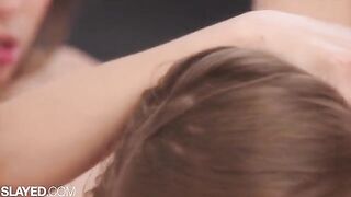 A hot lesbian encounter between roomies in stunning HD
