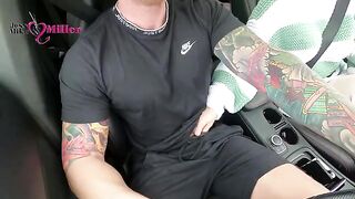 My wife deepthroated my cock while driving, risking it all!