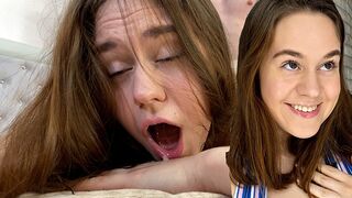 Babe fucked hard by her friend’s husband and cummed in the mouth