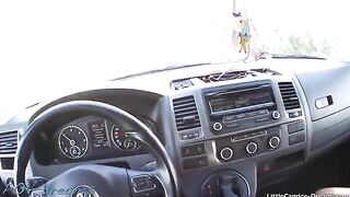 Hitchhiker Little Caprice got fucked on the bonnet