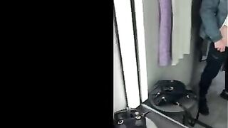 A man fucked me hard in the mall fitting room, cum on my face