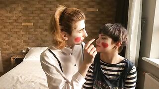 A sexy mime show with passionate and romantic sex