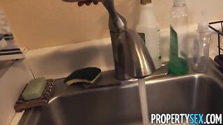 Exotic babe with a stunning ass gets fucked by her landlord in a steamy session