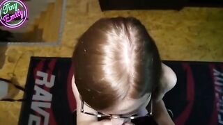 The greedy and perverted student gets her glasses full of sperm