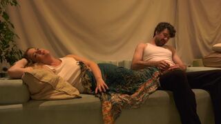 Evening alone with big natural boobs stepmom