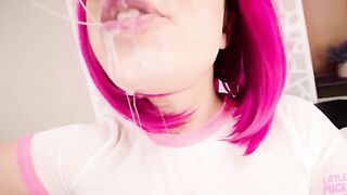 Freaky girl Lil Slut gets multiple cumshots on her face
