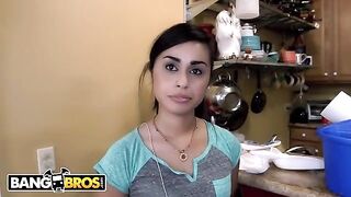 A housekeeper, Eva Saldana, gets her tight pussy stuffed with BBC for money